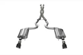 Corsa 3" Sport Exhaust System Single 4.5" Black Tips for 15-17 Mustang GT 5.0L