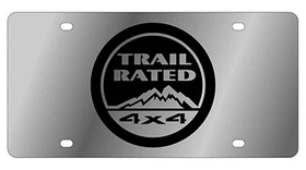 New Jeep Trail Rated Black Logo Stainless Steel License Plate New Jeep Trail Rated Black Logo Stainless Steel License Plate