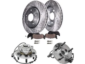 For Dodge Ram 1500 Brake Pad and Rotor and Wheel Hub Kit Detroit Axle 14459JXYS